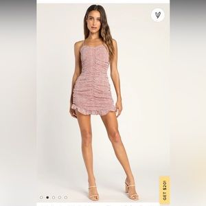 NWT Floral ruched mauve dress